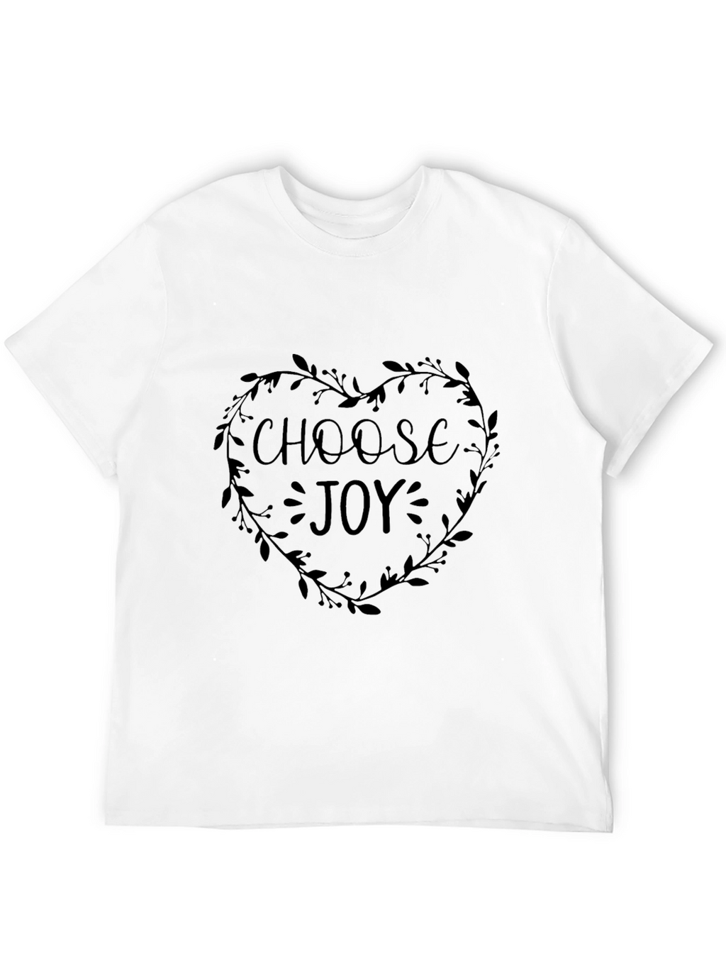 Choose Joy Heart Wreath Black T-Shirt