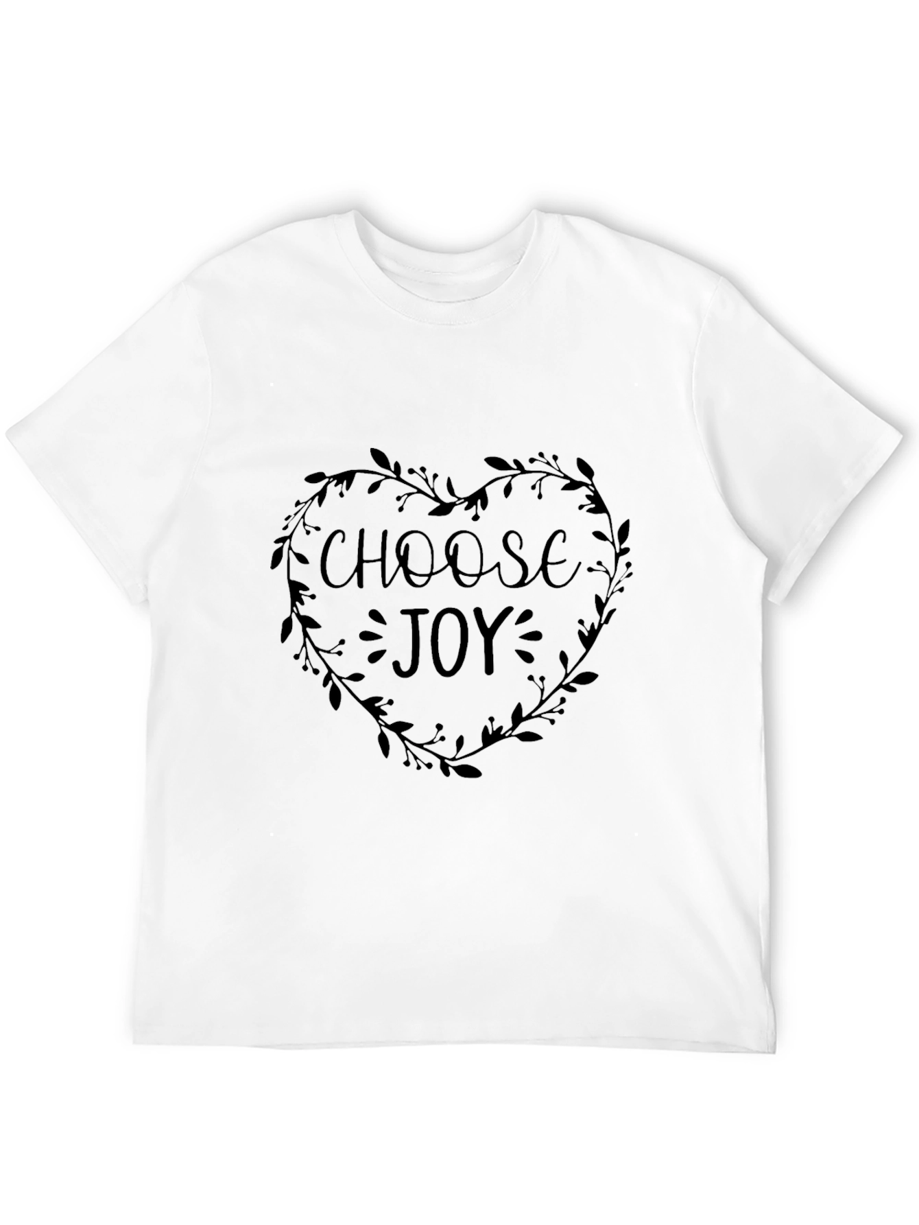 Choose Joy Heart Wreath Black T-Shirt