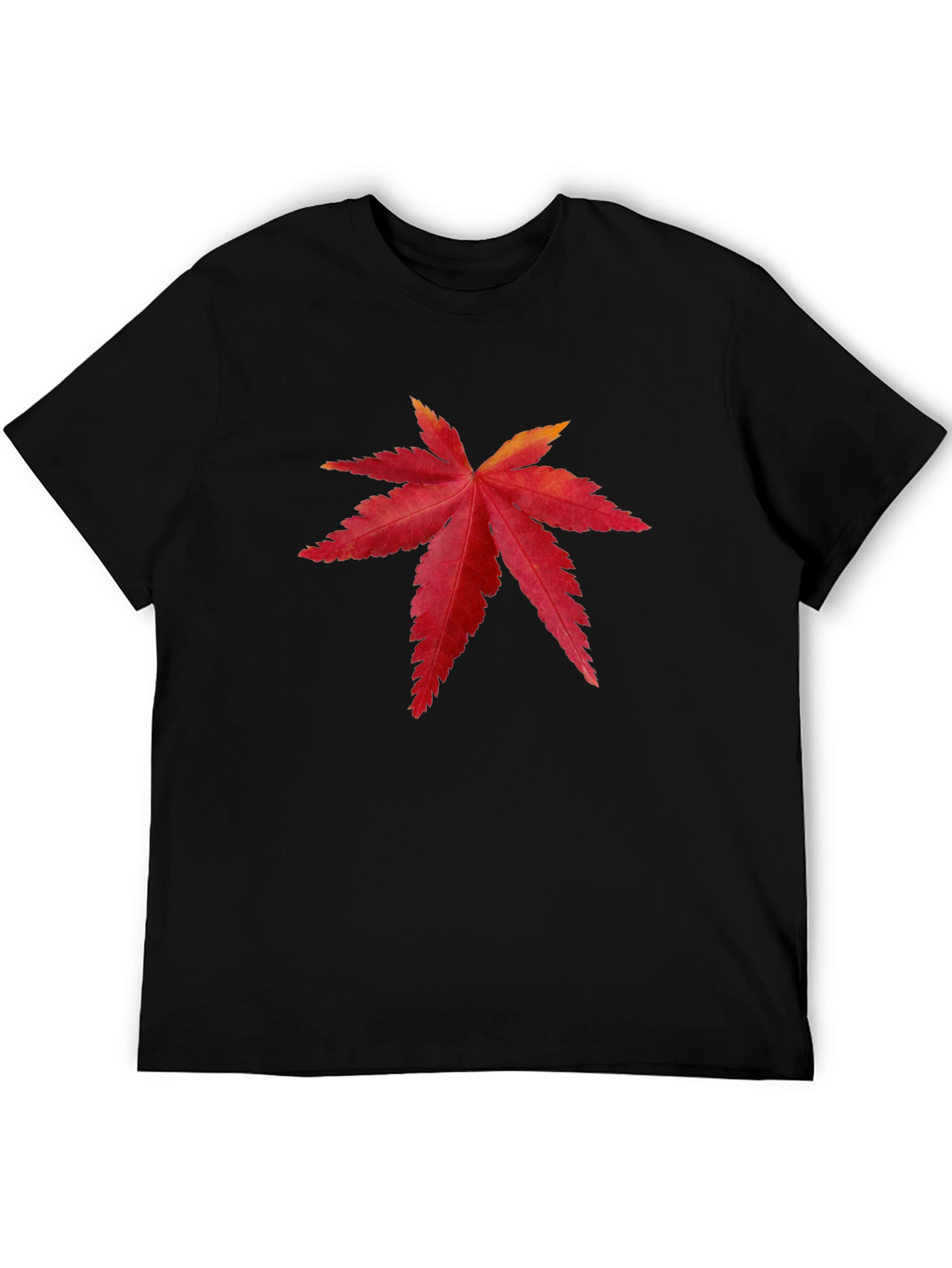 Maple Leaf Graphic Tee - Stylish Black T-Shirt