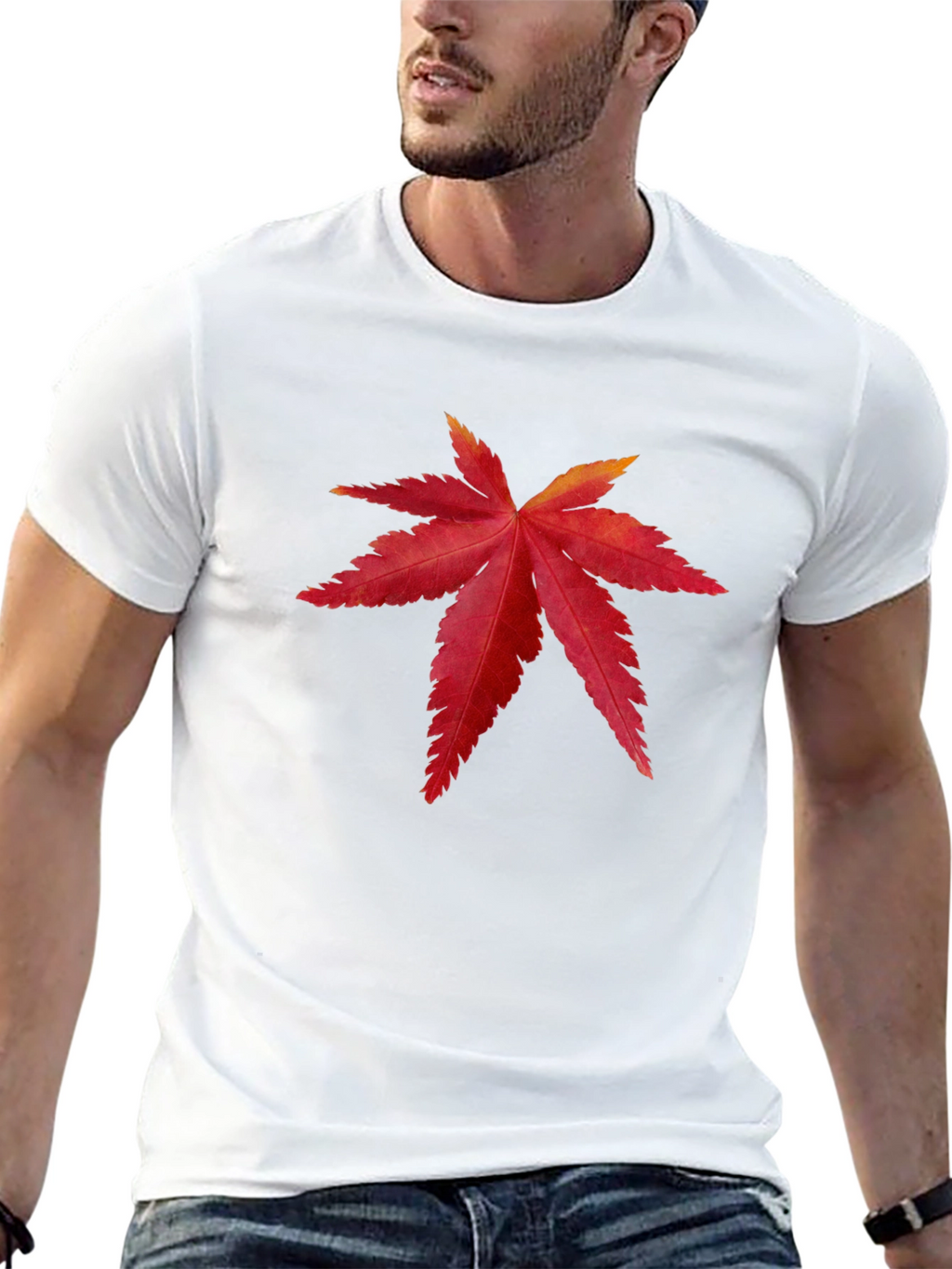 Maple Leaf Graphic Tee - Stylish Black T-Shirt