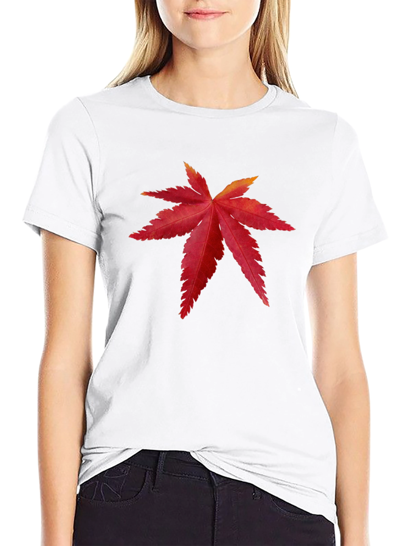 Maple Leaf Graphic Tee - Stylish Black T-Shirt