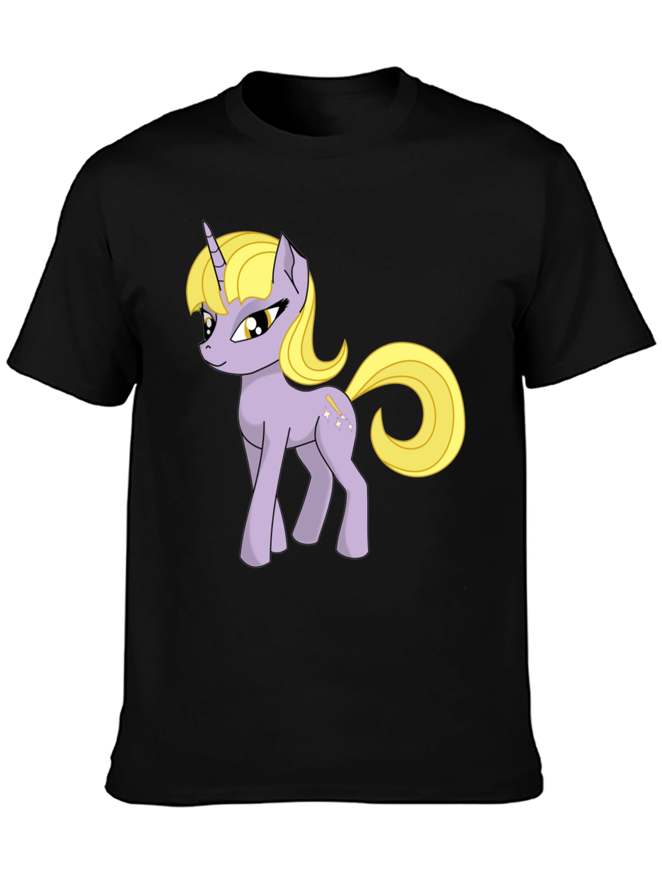 Unicorn Graphic Tee - Black Cotton Shirt