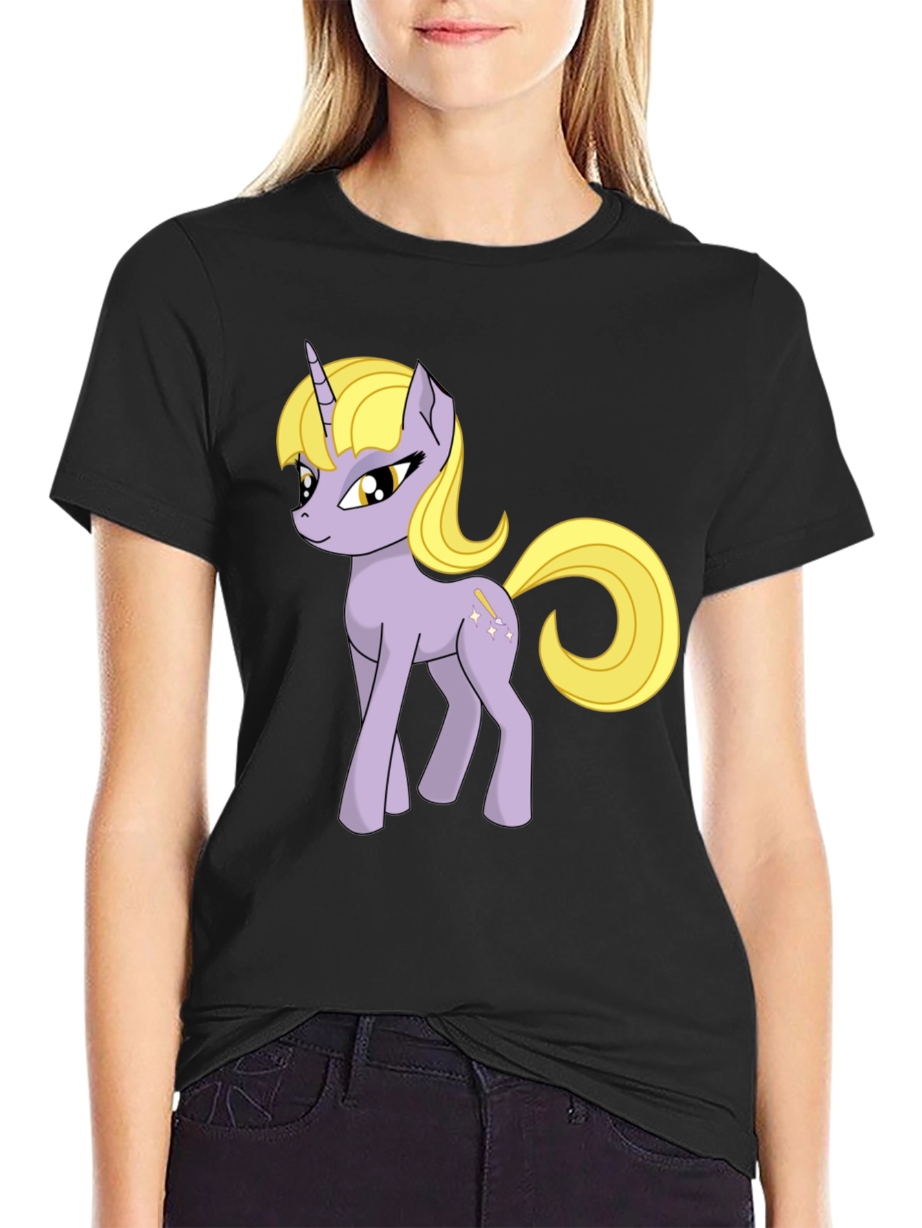 Unicorn Graphic Tee - Black Cotton Shirt