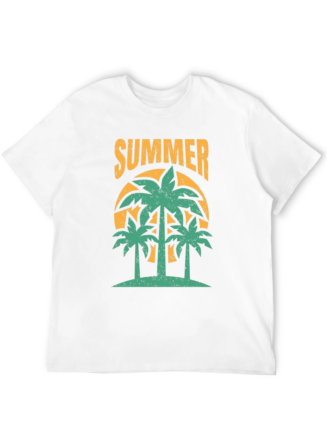 Summer Palm Tree Graphic Black T-Shirt