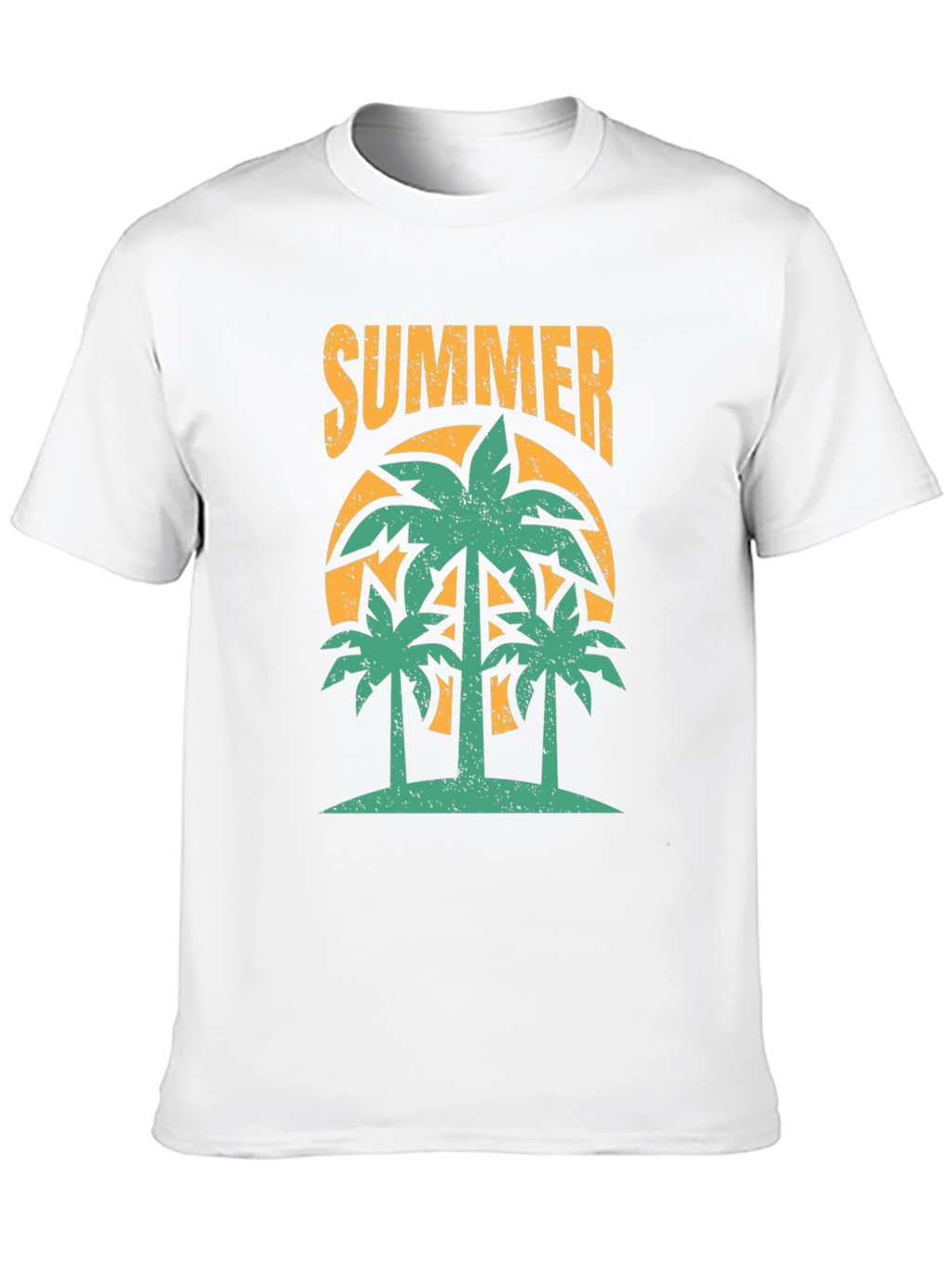 Summer Palm Tree Graphic Black T-Shirt