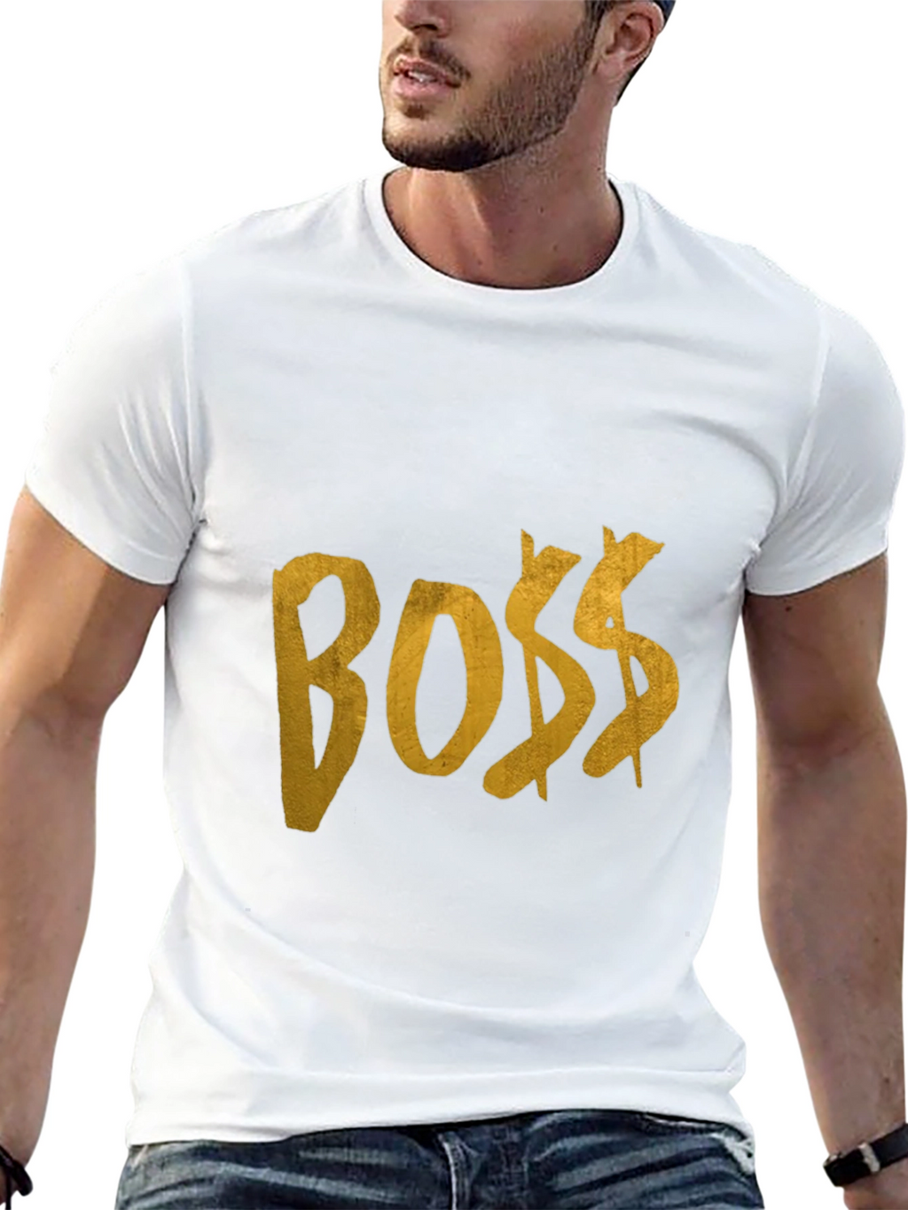 BOSS Graphic Tee - Black Cotton T-Shirt