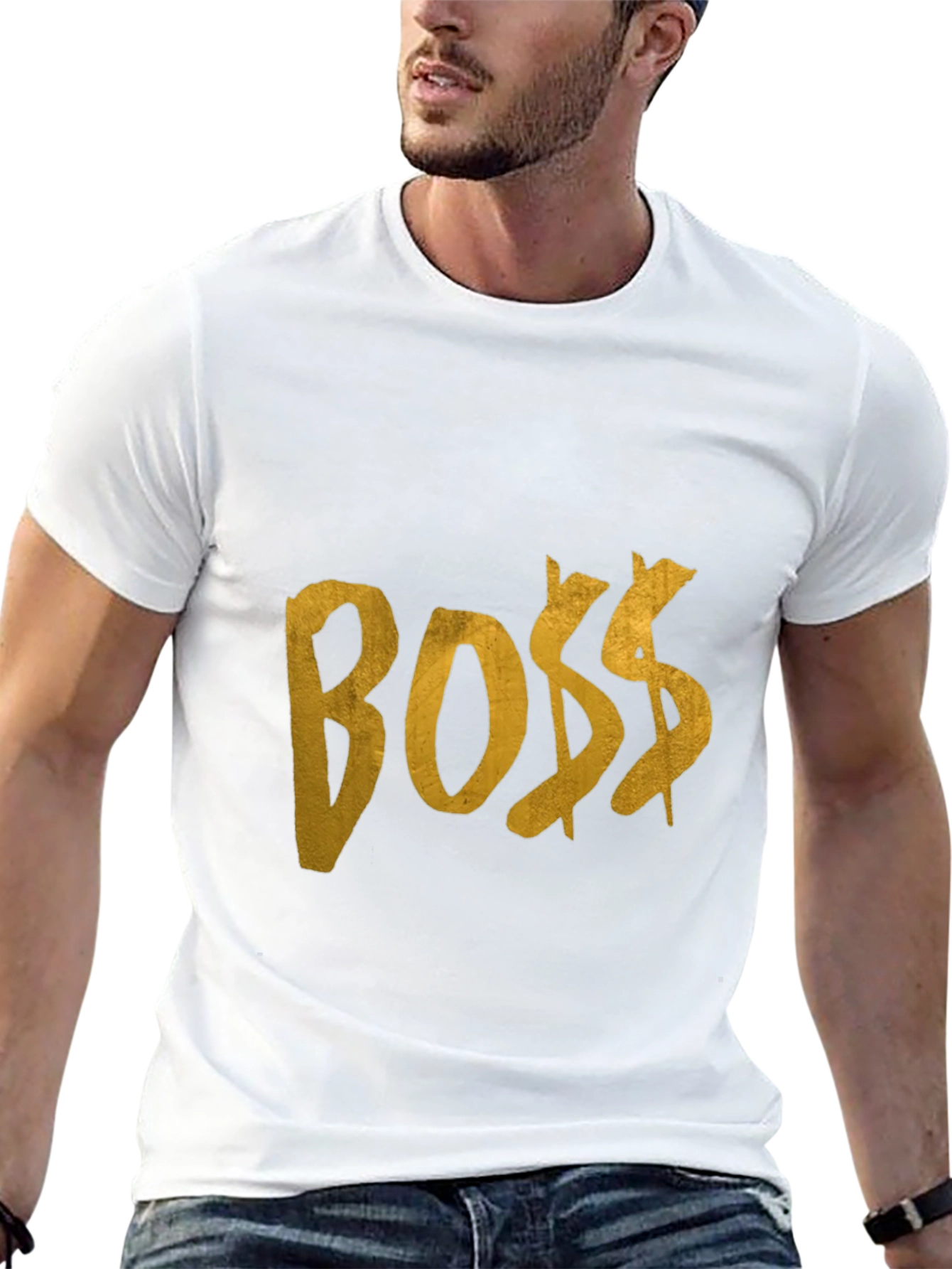 BOSS Graphic Tee - Black Cotton T-Shirt