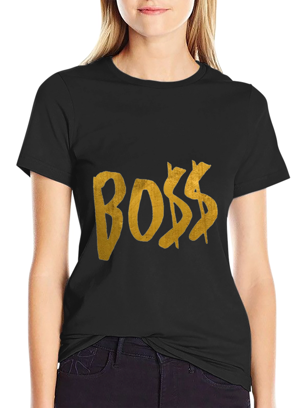 BOSS Graphic Tee - Black Cotton T-Shirt