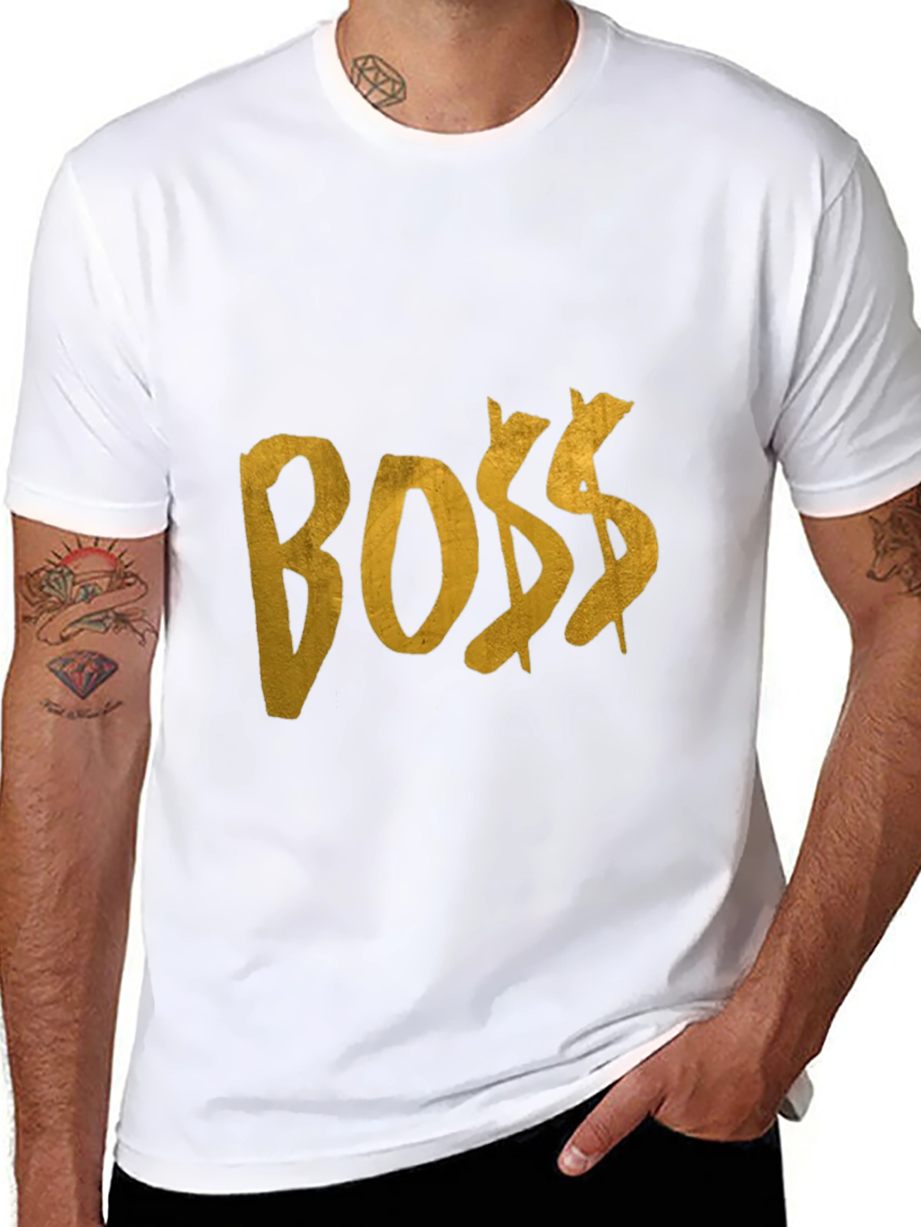 BOSS Graphic Tee - Black Cotton T-Shirt