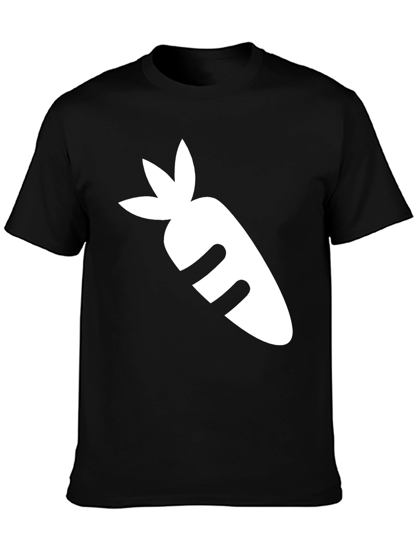 Black T-Shirt with White Carrot Graphic