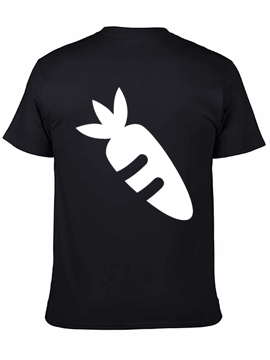 Black T-Shirt with White Carrot Graphic