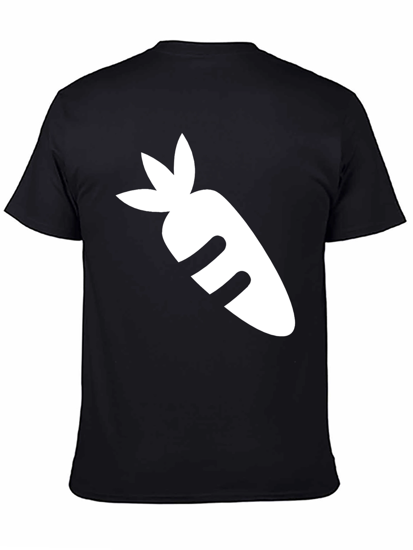 Black T-Shirt with White Carrot Graphic