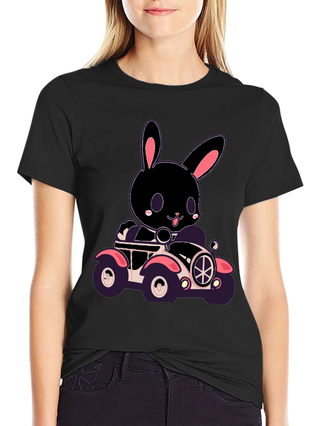 Bunny in Car Graphic T-Shirt
