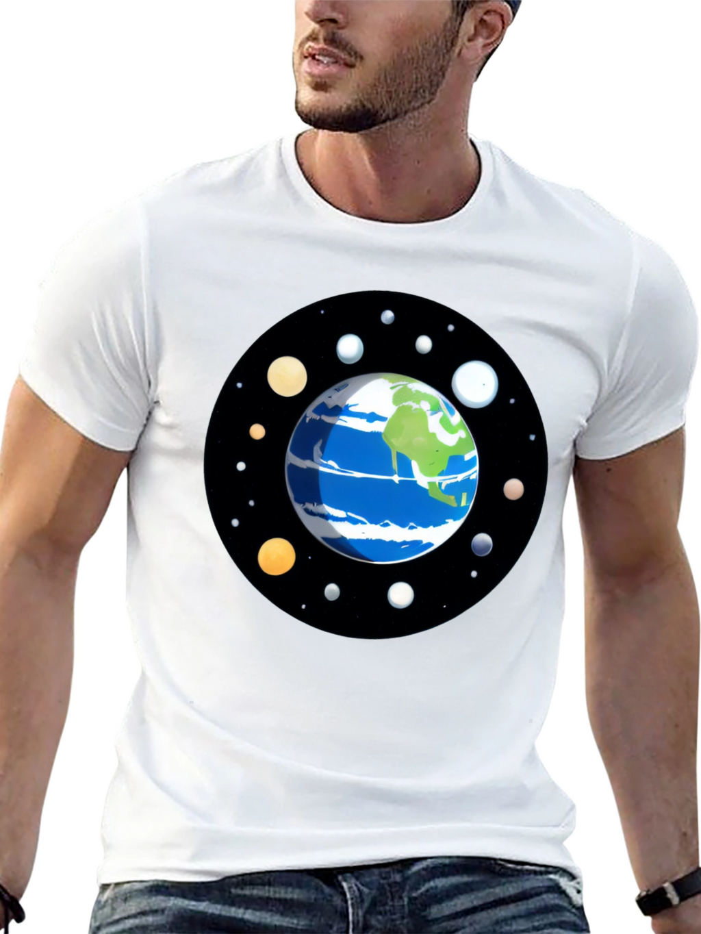 Planet Earth Graphic Tee - Space Lover Shirt