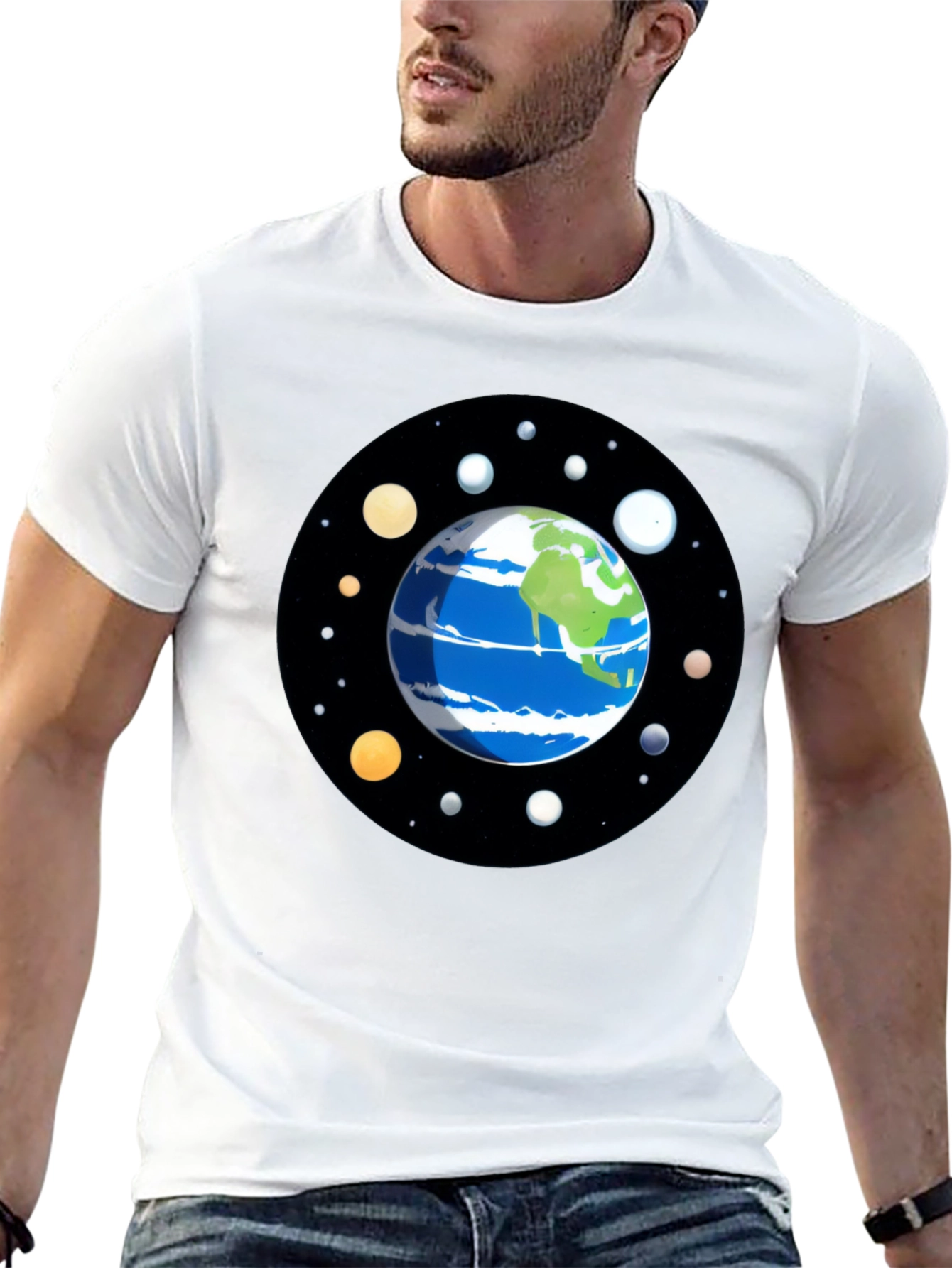 Planet Earth Graphic Tee - Space Lover Shirt