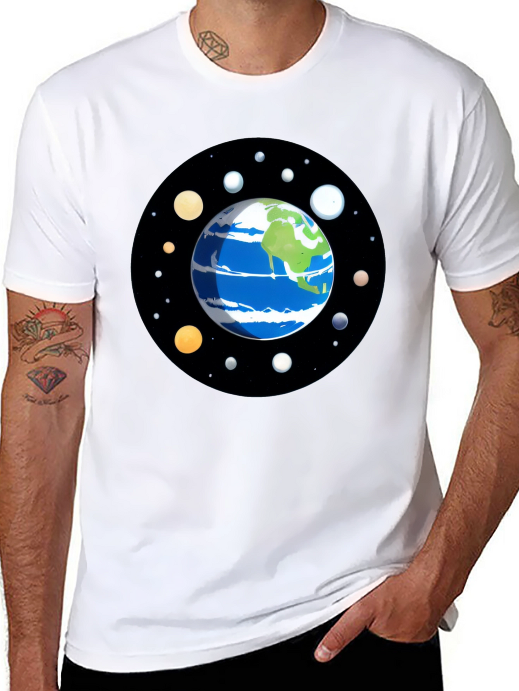 Planet Earth Graphic Tee - Space Lover Shirt