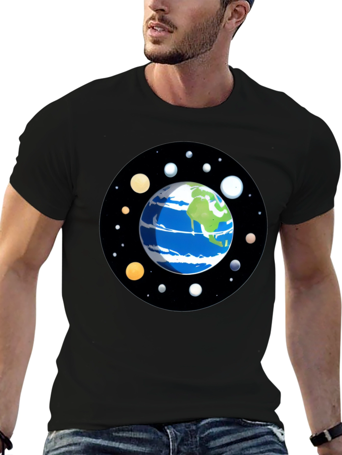 Planet Earth Graphic Tee - Space Lover Shirt