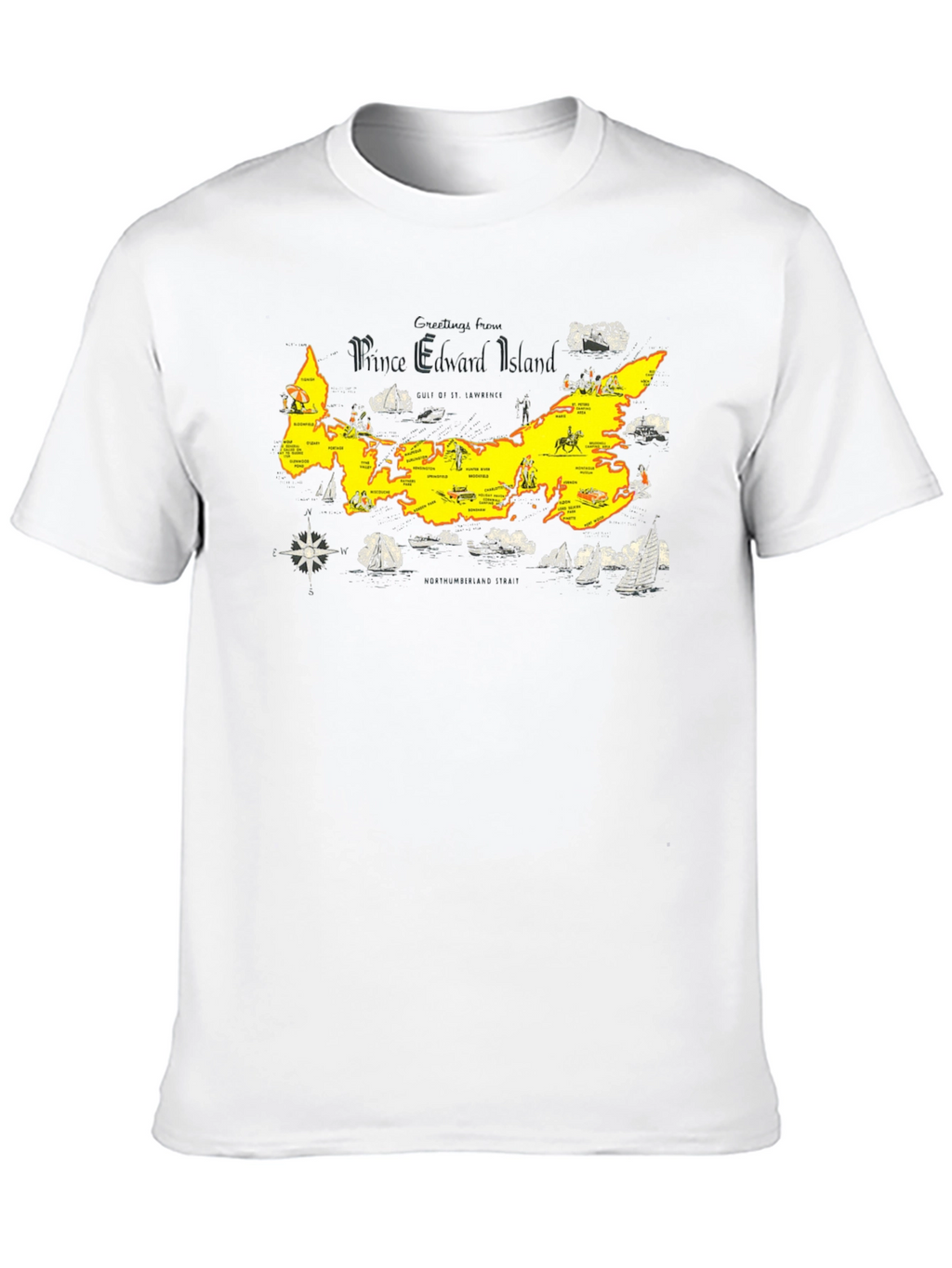 Prince Edward Island Map Graphic Tee - Unisex