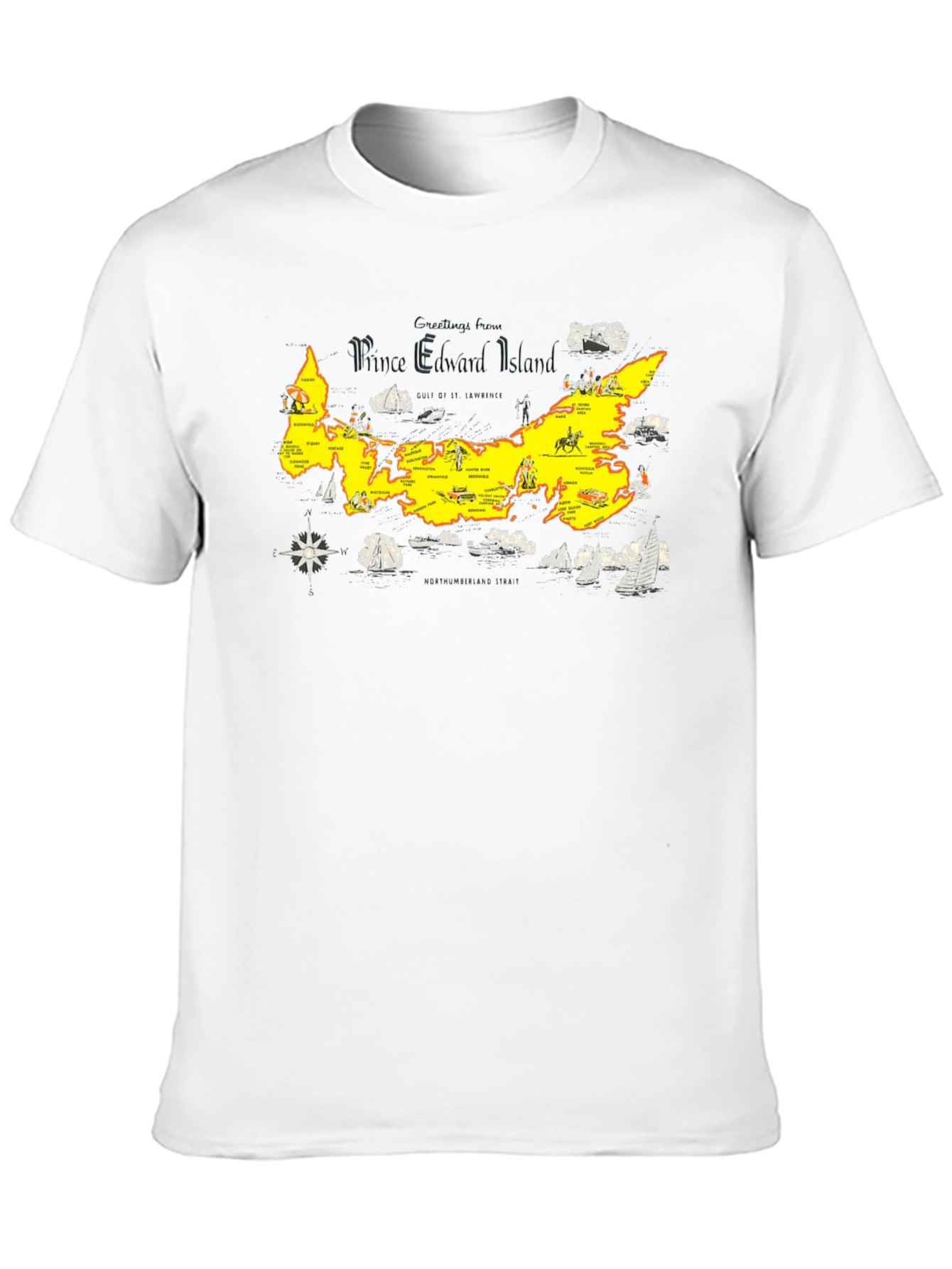 Prince Edward Island Map Graphic Tee - Unisex