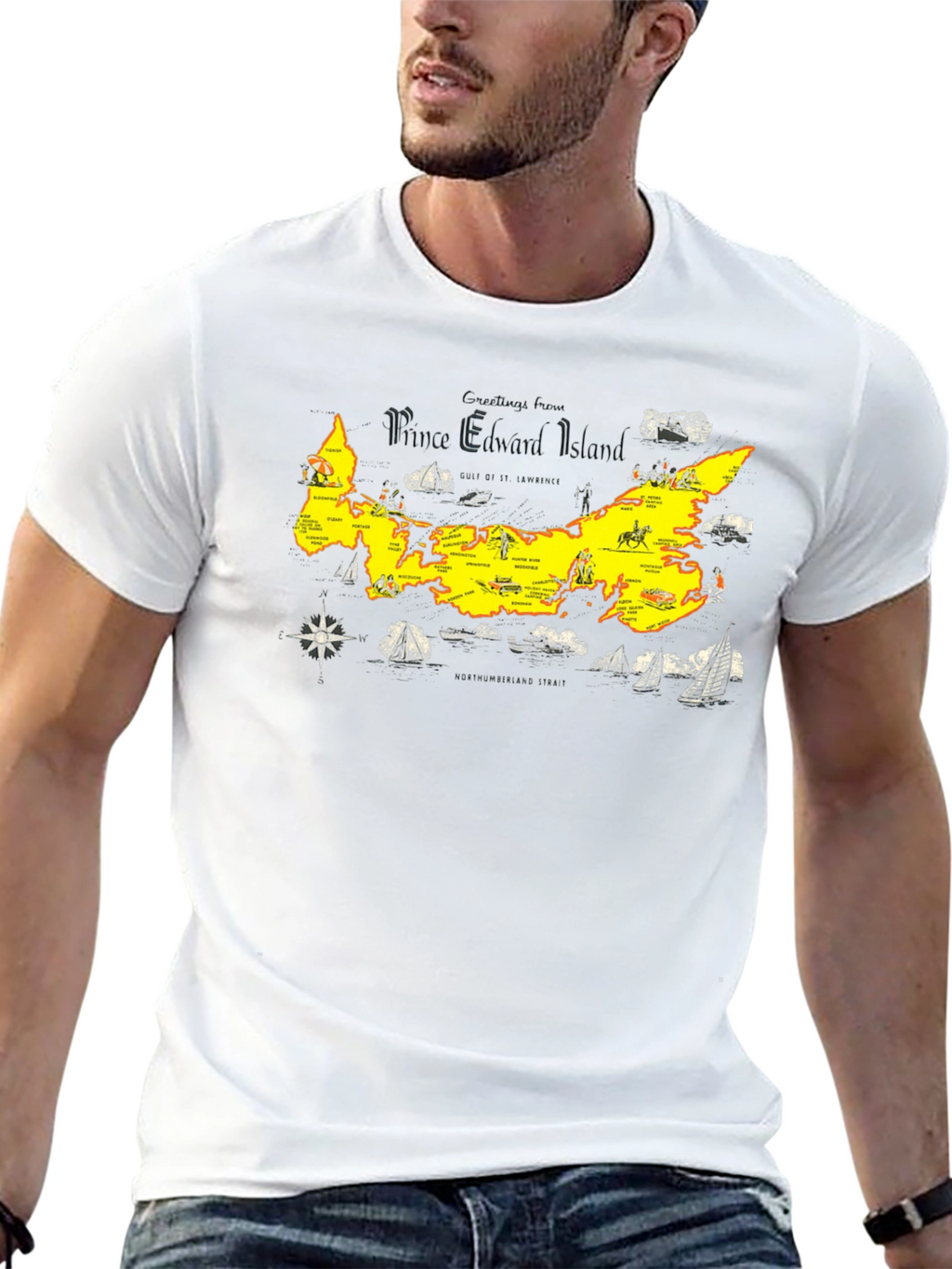 Prince Edward Island Map Graphic Tee - Unisex