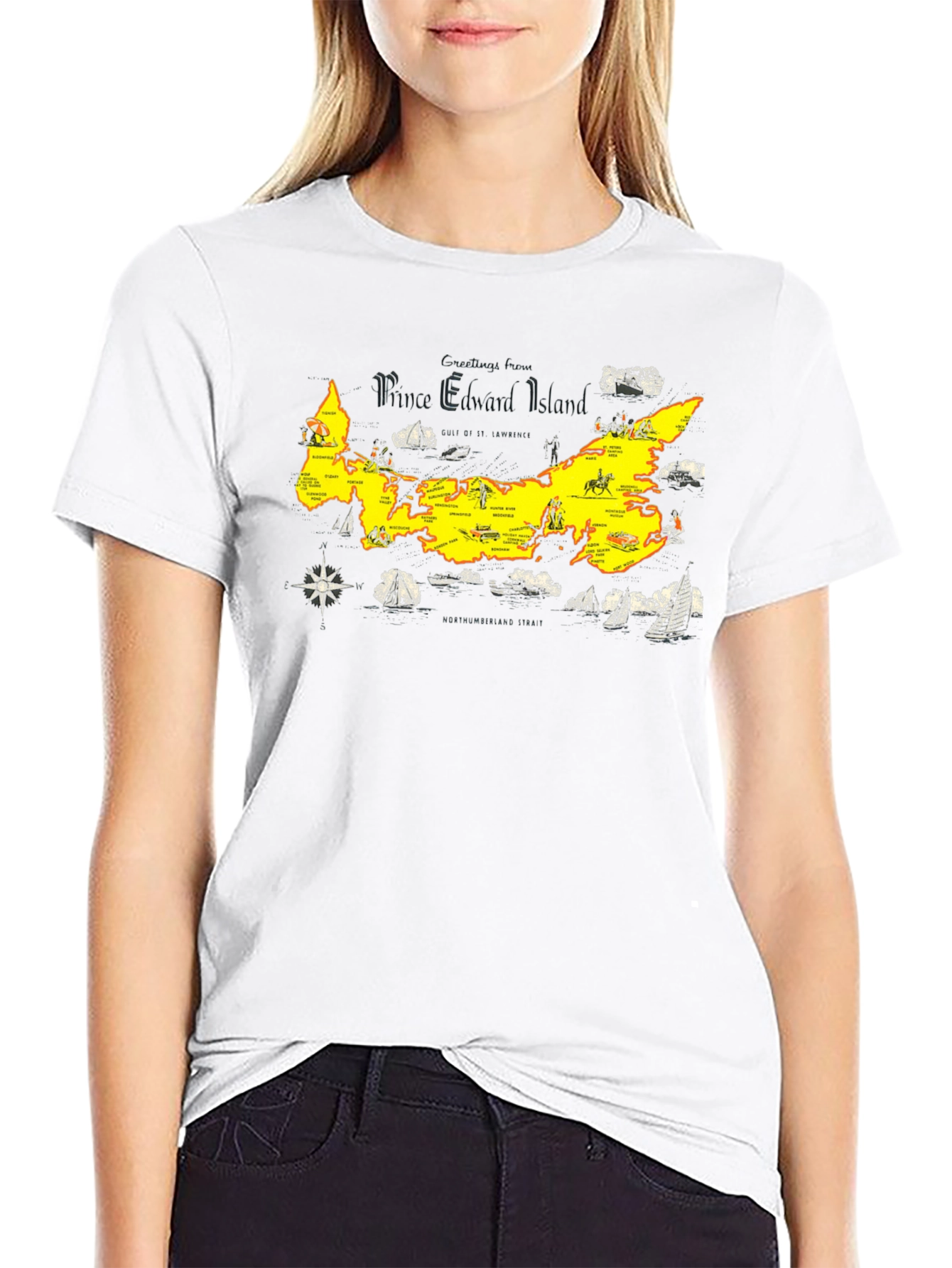 Prince Edward Island Map Graphic Tee - Unisex
