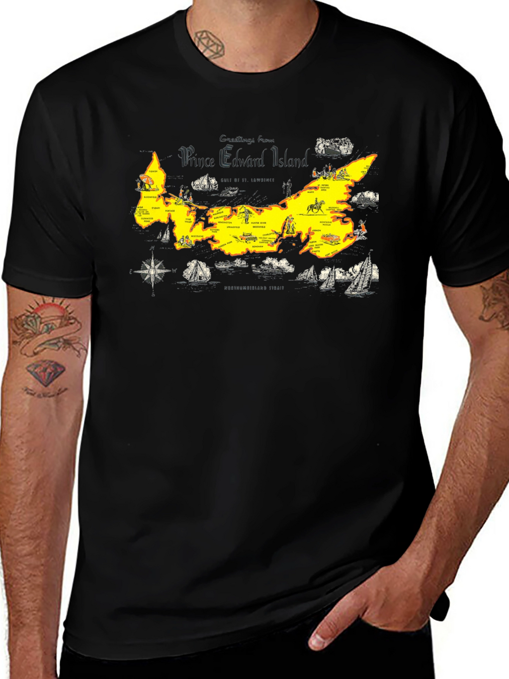 Prince Edward Island Map Graphic Tee - Unisex