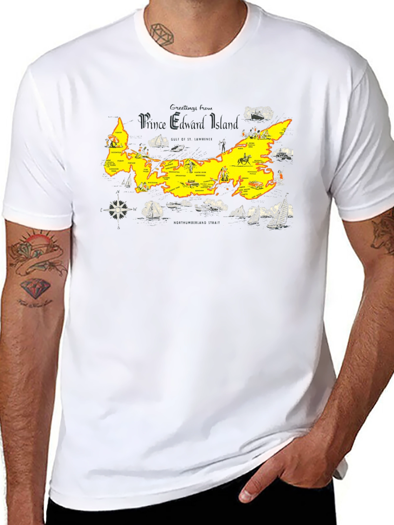 Prince Edward Island Map Graphic Tee - Unisex