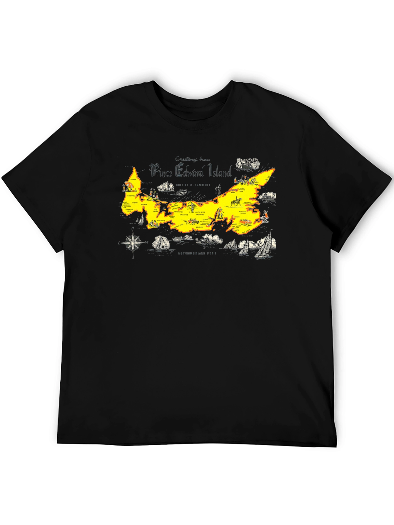 Prince Edward Island Map Graphic Tee - Unisex