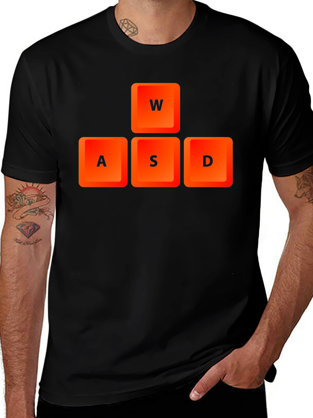 Gamer WASD Keys Black T-Shirt