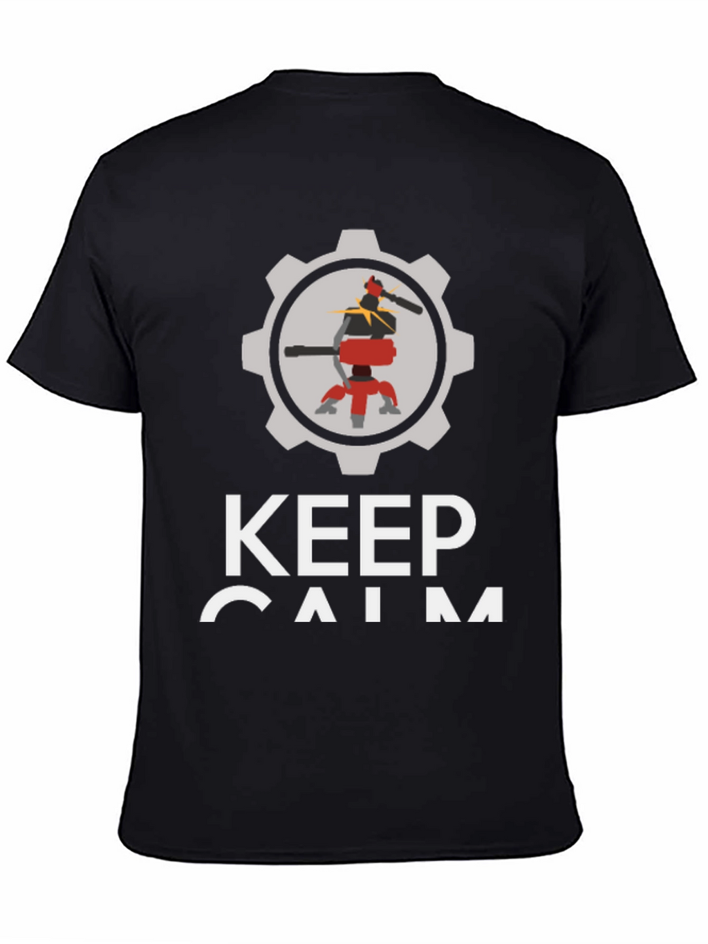 Keep Calm Automate T-Shirt - Black Cotton Robot Design