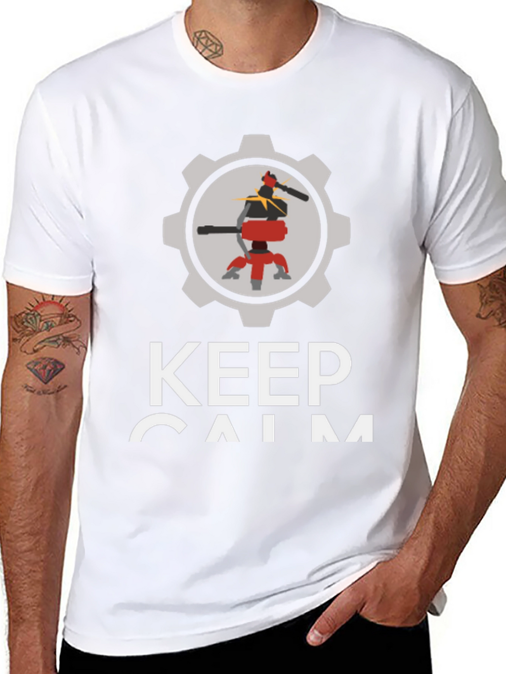 Keep Calm Automate T-Shirt - Black Cotton Robot Design