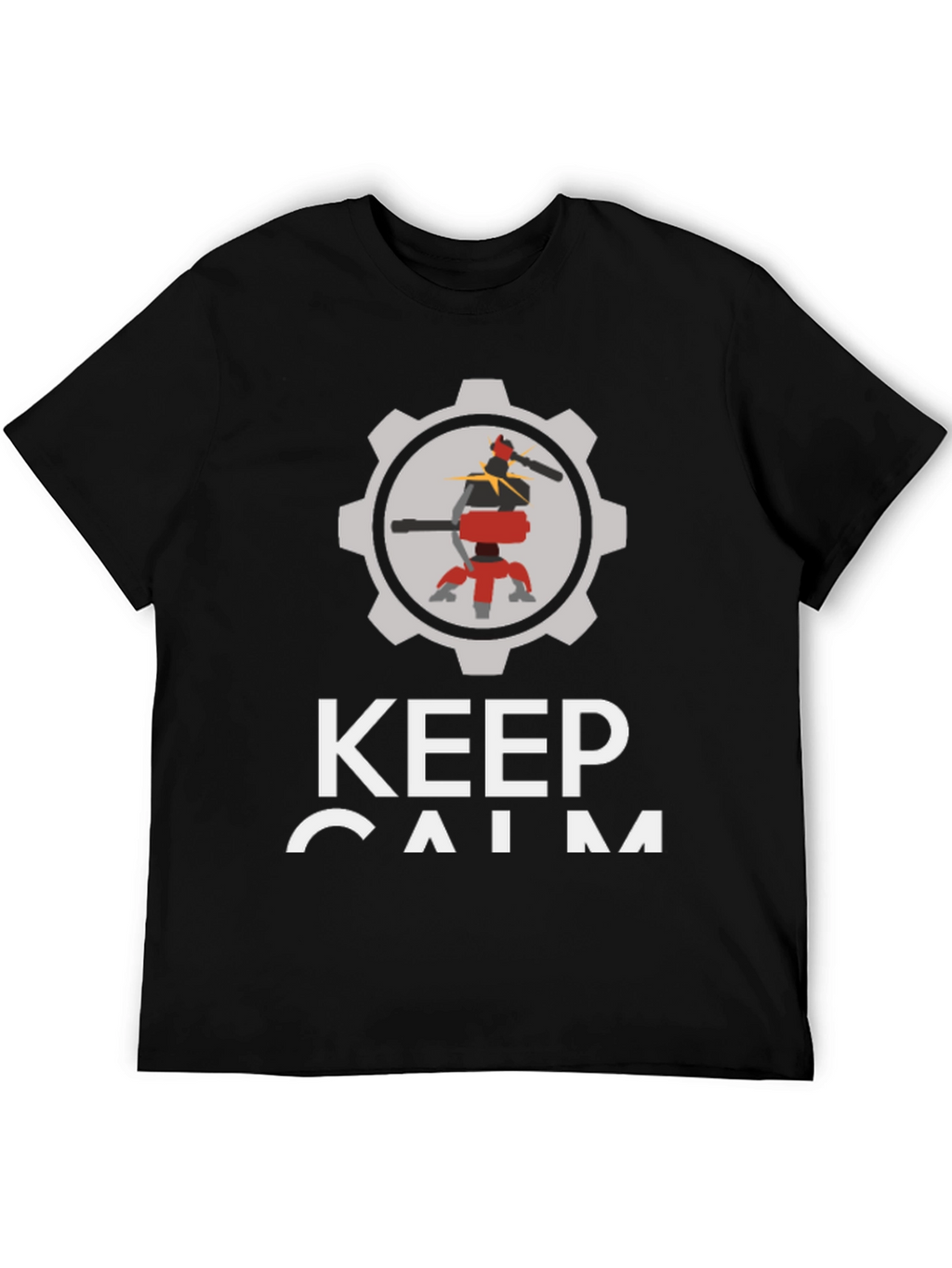 Keep Calm Automate T-Shirt - Black Cotton Robot Design