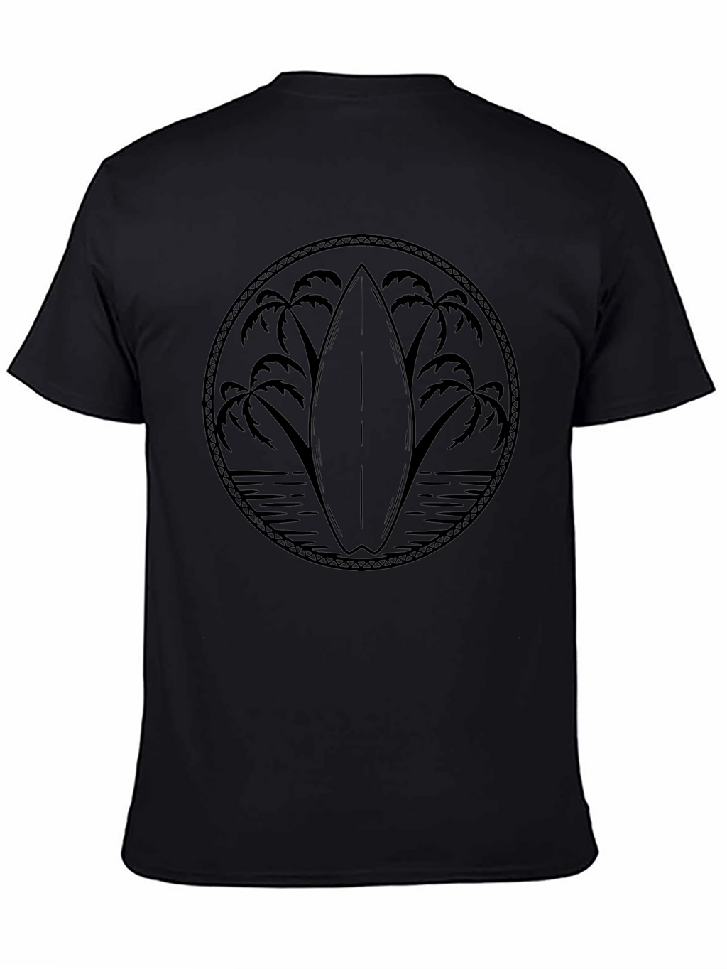 Surfboard Palms Graphic Tee - Black