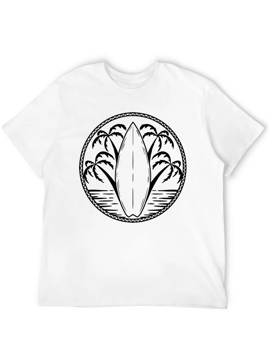 Surfboard Palms Graphic Tee - Black
