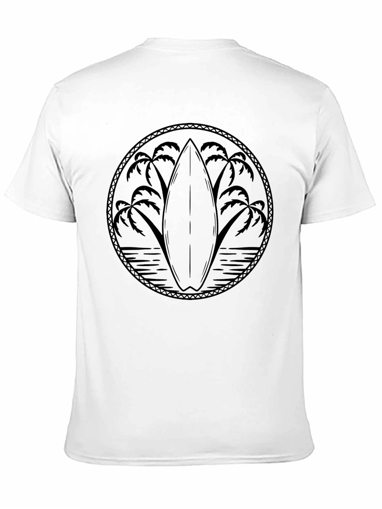 Surfboard Palms Graphic Tee - Black