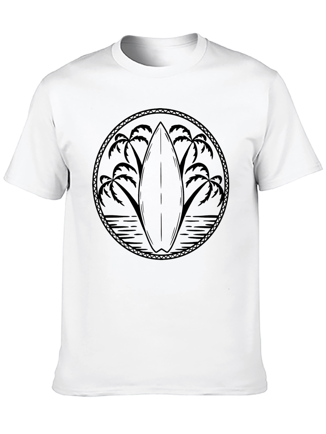 Surfboard Palms Graphic Tee - Black