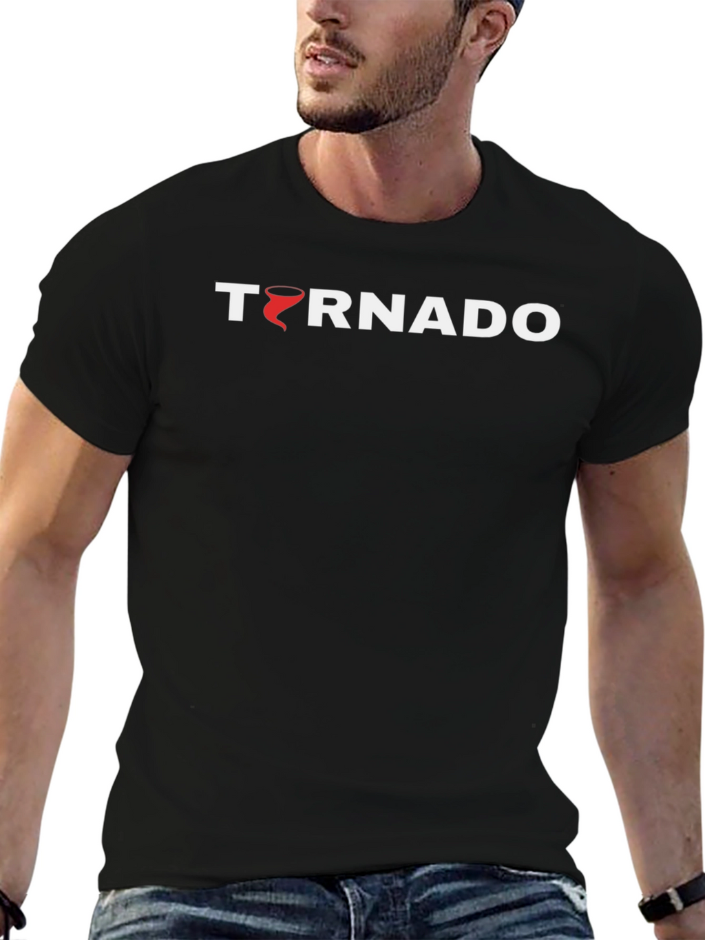 Tornado Graphic Print Black T-Shirt