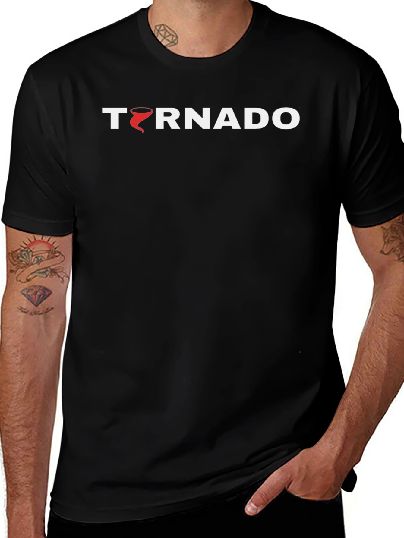 Tornado Graphic Print Black T-Shirt
