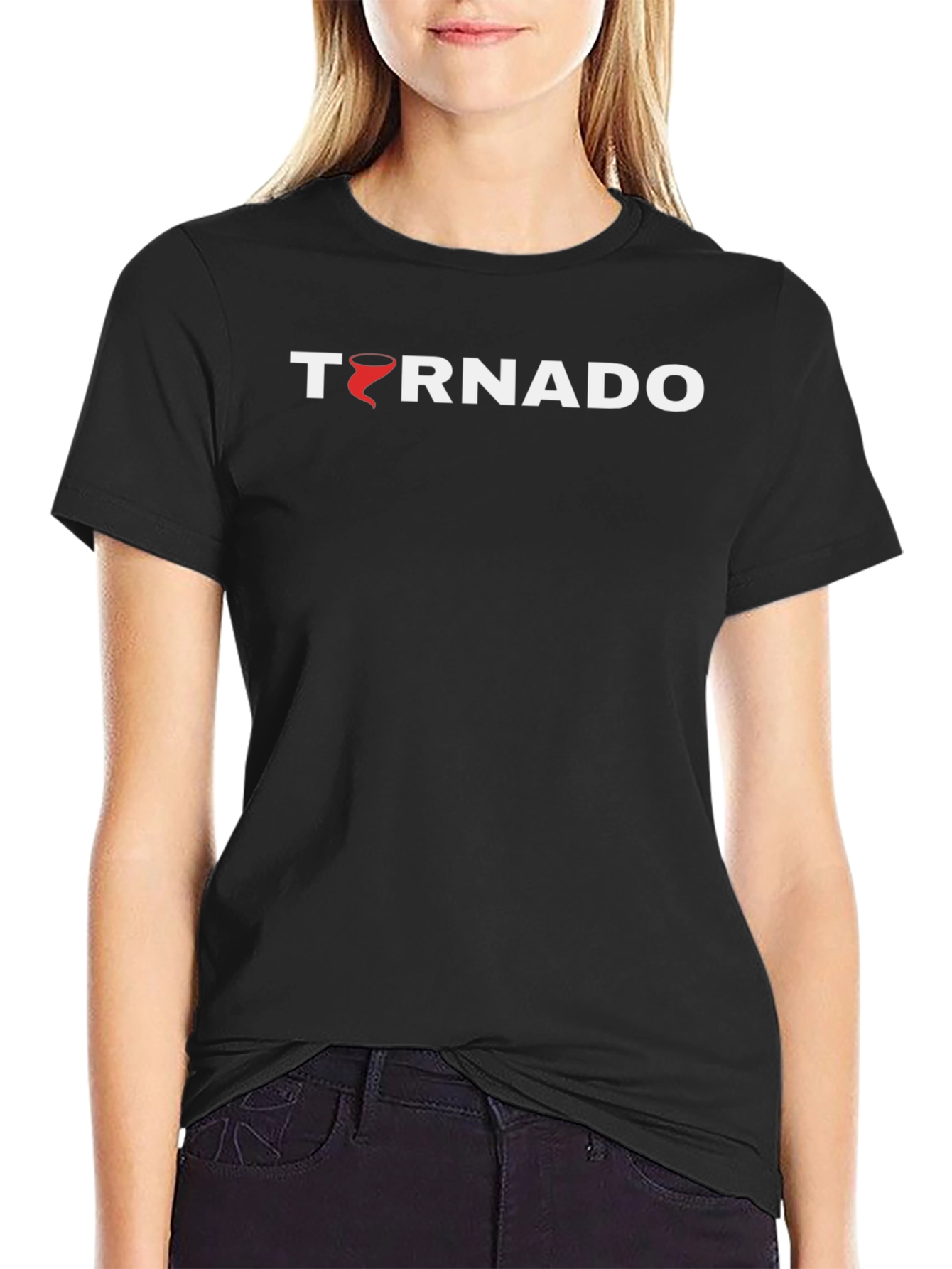 Tornado Graphic Print Black T-Shirt