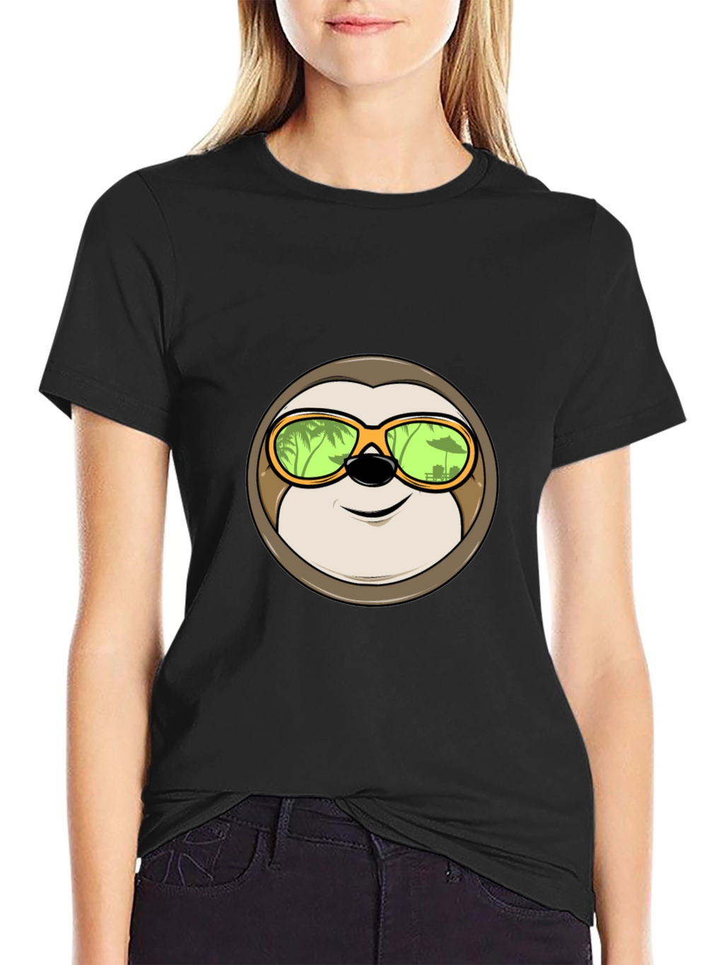 Relaxed Sloth Graphic Tee - Tropical Vibes