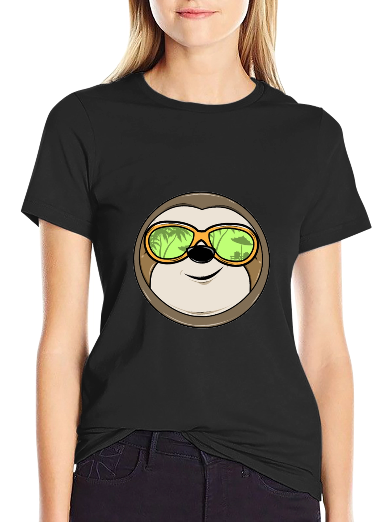 Relaxed Sloth Graphic Tee - Tropical Vibes
