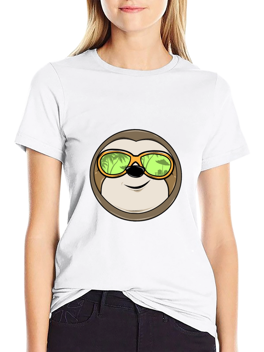 Relaxed Sloth Graphic Tee - Tropical Vibes