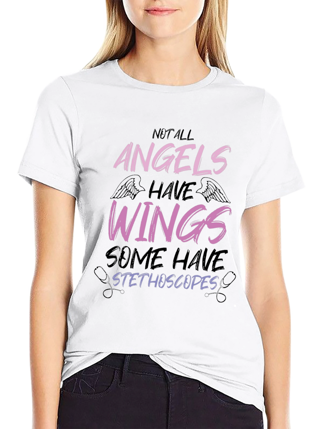 Angels Stethoscope Graphic Tee - Medical Hero Shirt