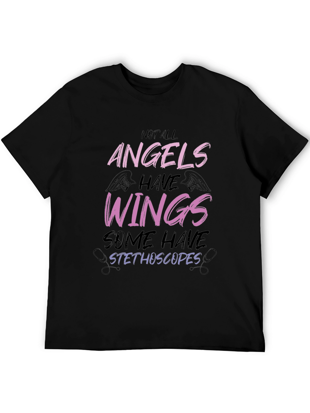 Angels Stethoscope Graphic Tee - Medical Hero Shirt