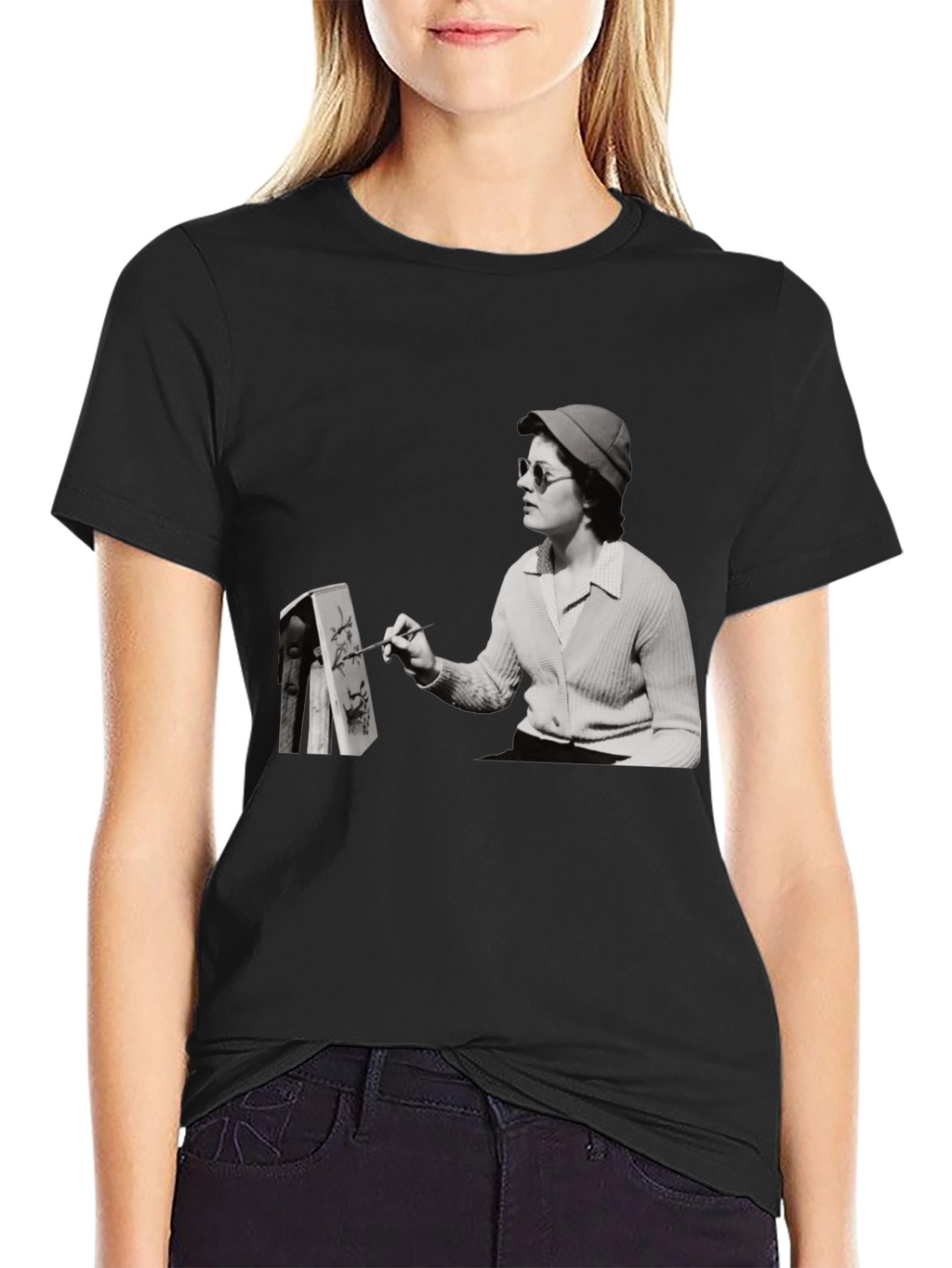 Artist Painting Unisex Black T-Shirt
