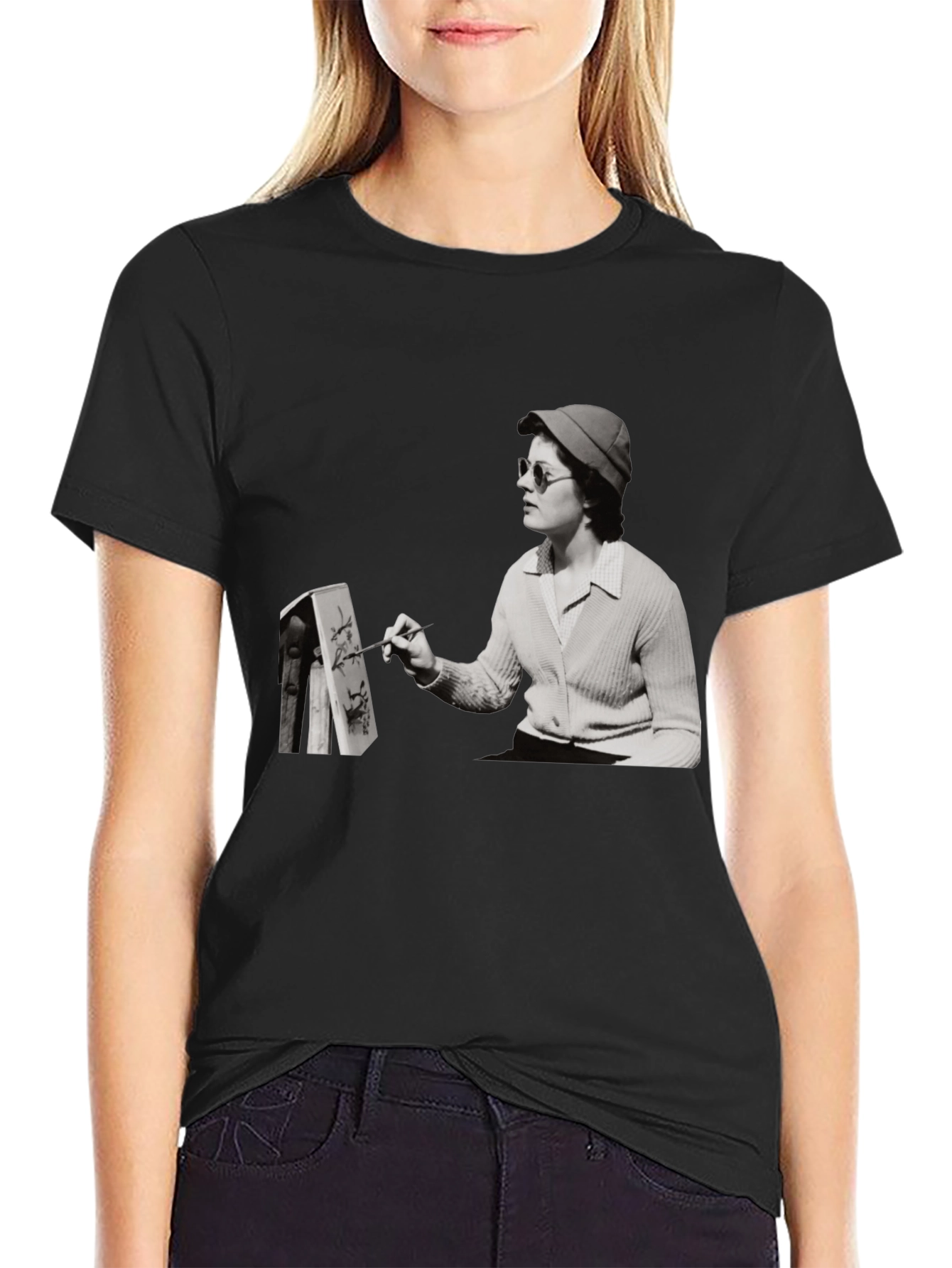 Artist Painting Unisex Black T-Shirt