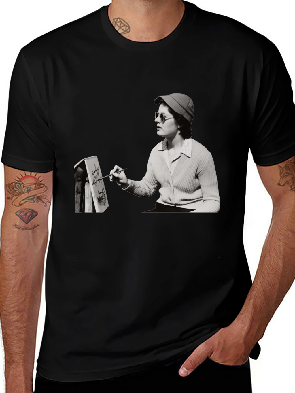 Artist Painting Unisex Black T-Shirt