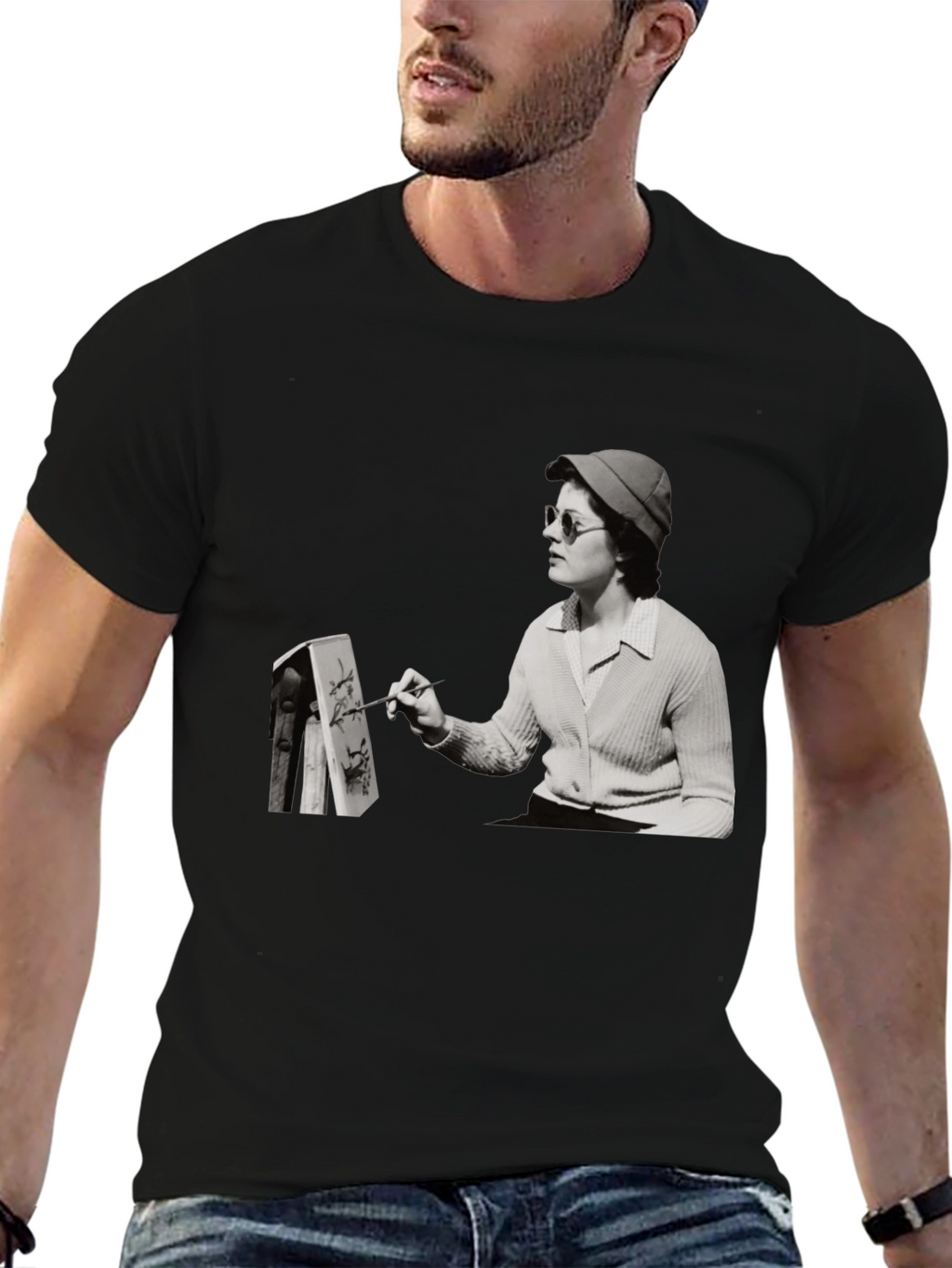Artist Painting Unisex Black T-Shirt