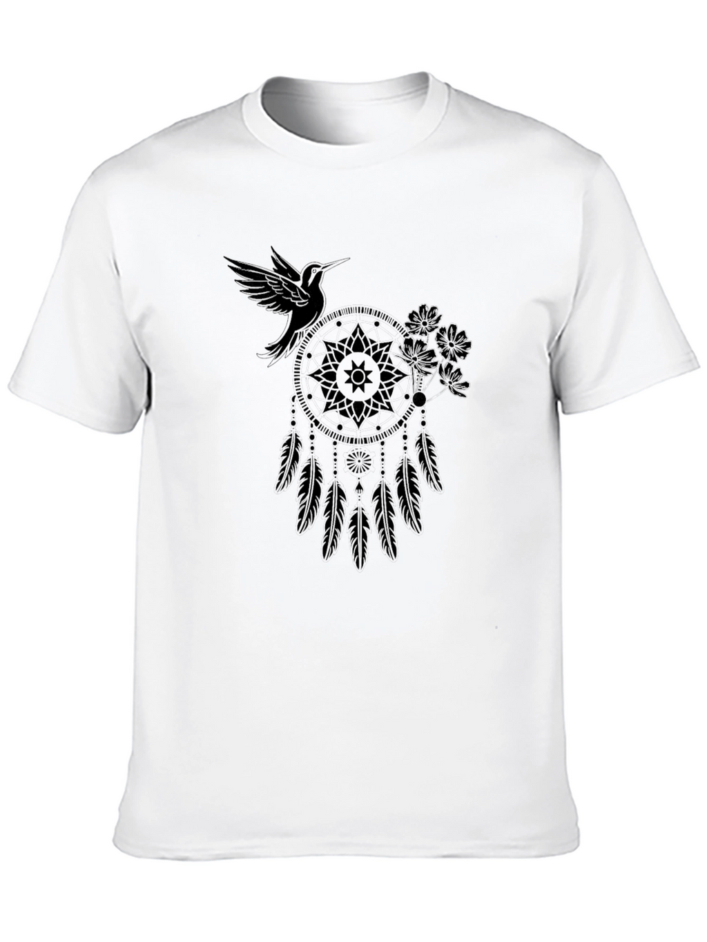 Dreamcatcher Hummingbird Black T-Shirt