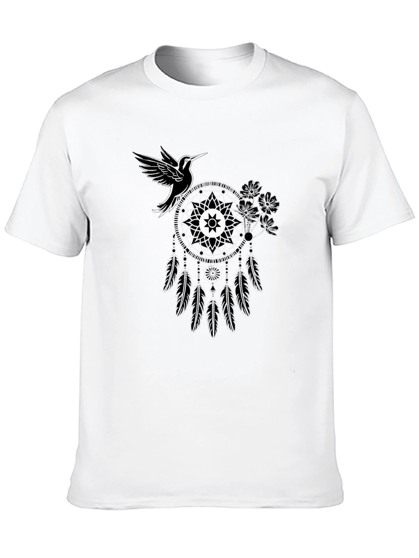 Dreamcatcher Hummingbird Black T-Shirt